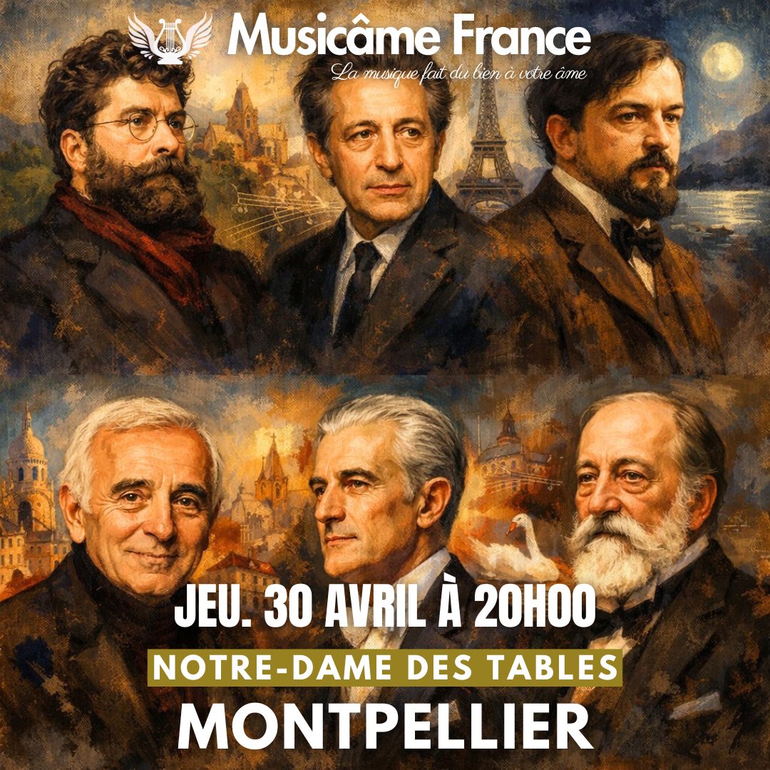 Concert à Musicâme: Debussy, Ravel, Bizet, Aznavour, Saint-Saëns, Dutilleux @ Montpellier