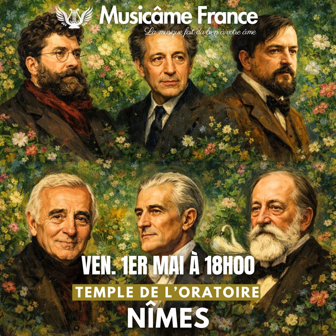 Concert Ensemble Musicâme France: Debussy, Ravel, Bizet, Aznavour, Saint-Saëns, Dutilleux @ Nîmes