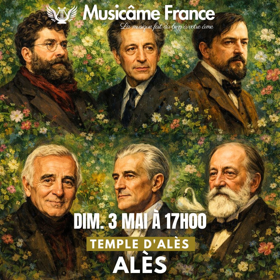 Concert Ensemble Musicâme France : Debussy, Ravel, Bizet, Aznavour, Saint-Saëns, Dutilleux @ Alès