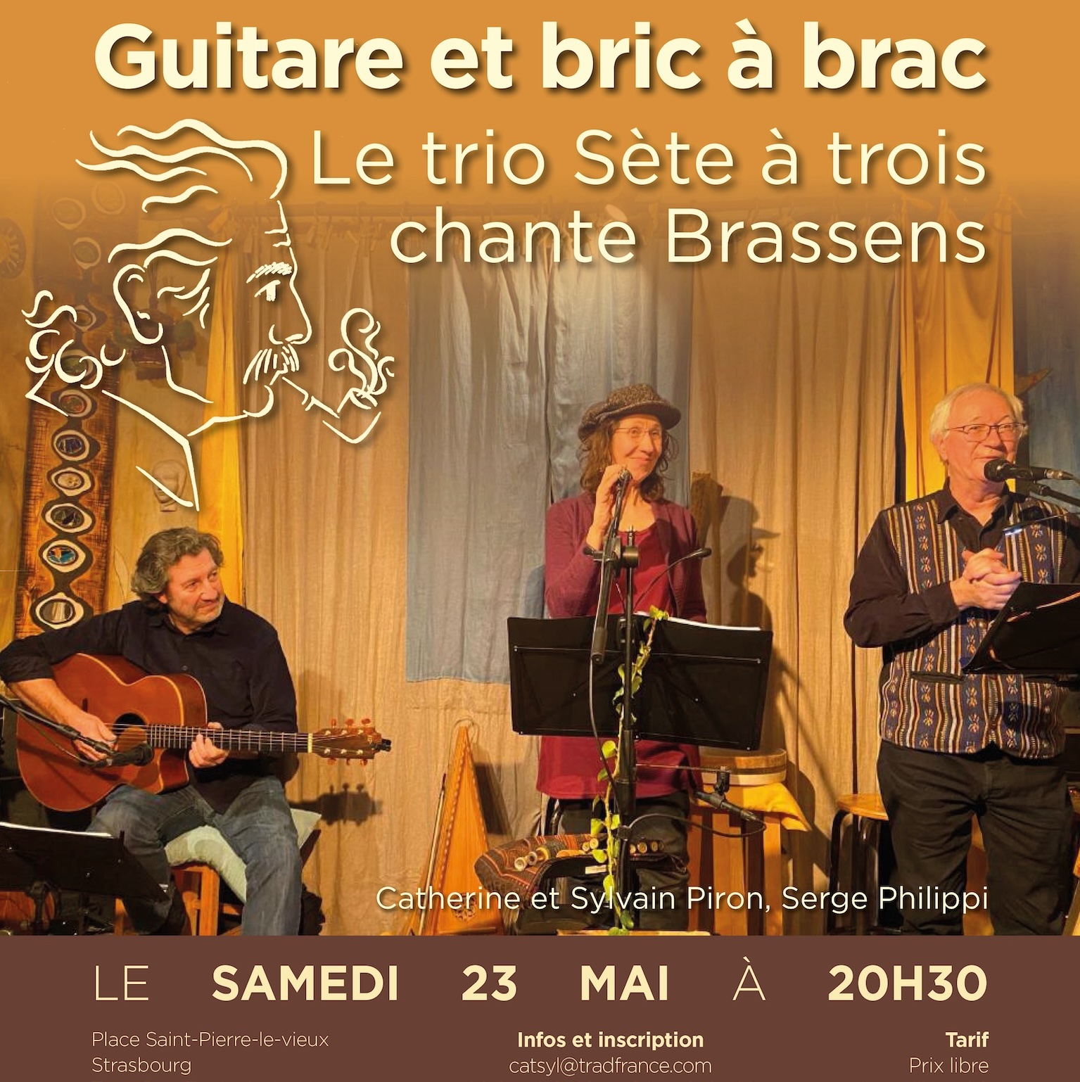 Guitare et bric à brac - le trio Sète à Trois chante Brassens @ Strasbourg