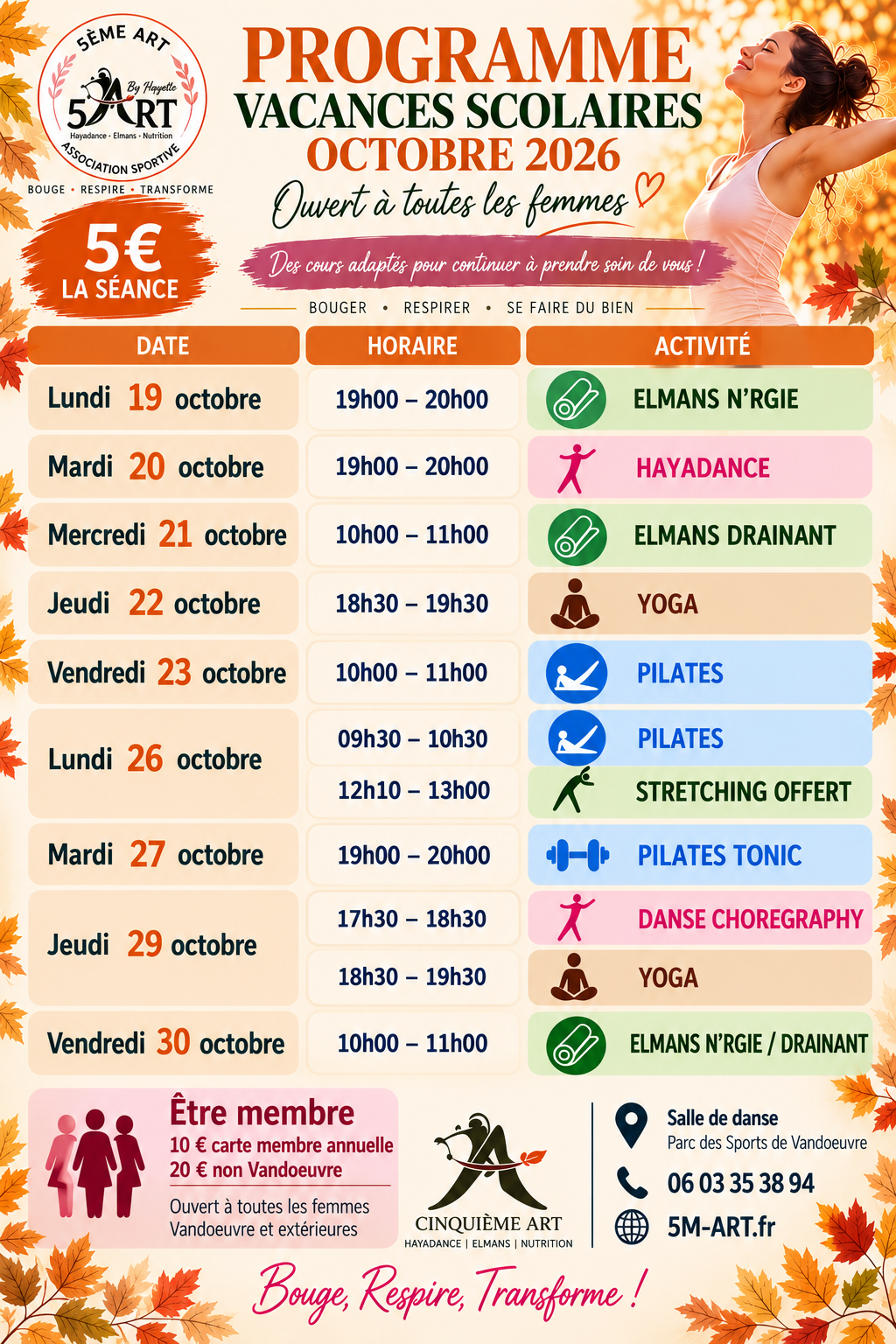 Danse 5ᵉ art : découvrez notre programme des vacances scolaires ! @ Vandœuvre-lès-Nancy
