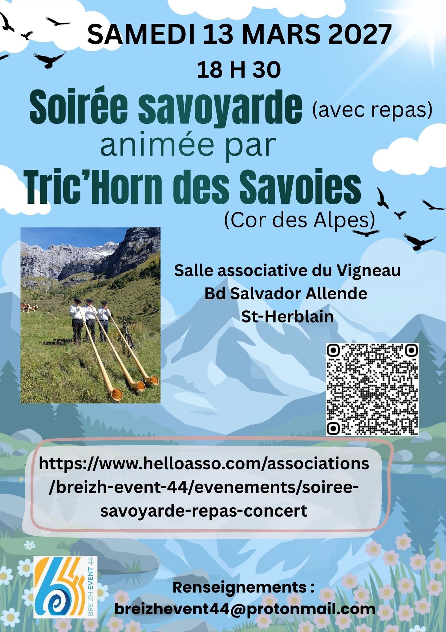 Soirée Repas Concert Sur la Savoie @ Saint-Herblain