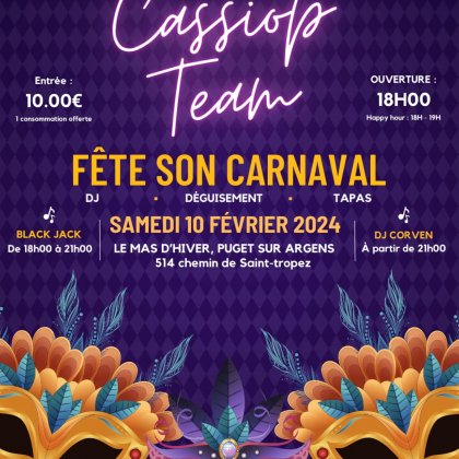 Soirée carnaval de la Cassiop'team @ Mas des Escaravatiers 
