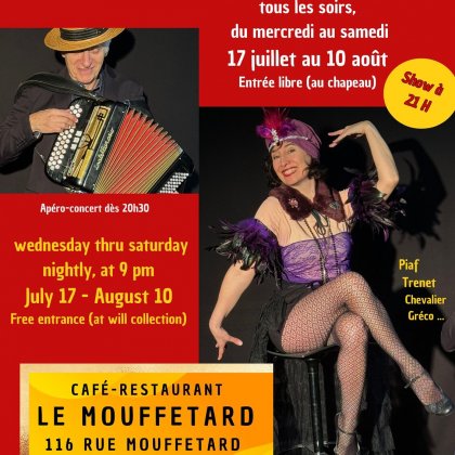 PARIS'CI LA MAUSIQUE ! Cabaret-concert @ Restaurant Le Mouffetard