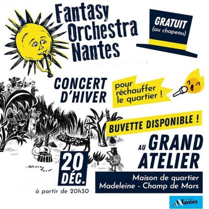 Concert d’hiver du Fantasy Orchestra Nantes pour réchauffer le quartier ! @ Maison de quartier Madeleine Champ-de-Mars