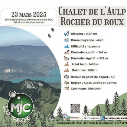 Chalet de l'Aulp - Rocher du roux @ MJC de Saint-Chamond