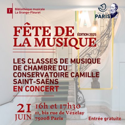 La Fête de la Musique à la Bibliothèque musicale La Grange-Fleuret @ Bibliothèque Musicale Lagrange-Fleuret La Fête de la Musique à la Bibliothèque musicale La Grange-Fleuret @ Bibliothèque Musicale Lagrange-Fleuret