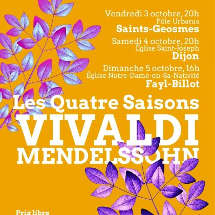 Les Quatre Saisons, Vivaldi - Concert @ Eglise Saint-Joseph Les Quatre Saisons, Vivaldi - Concert @ Eglise Saint-Joseph