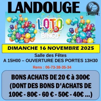 Loto du club LJL Pétanque Limoges @ Salle des Fêtes de Landouge Loto du club LJL Pétanque Limoges @ Salle des Fêtes de Landouge