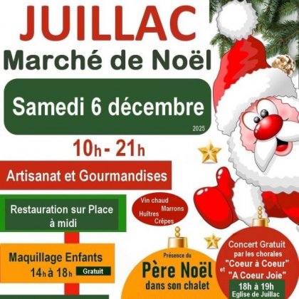 Marché de Noël 2025 @ Juillac Centre Marché de Noël 2025 @ Juillac Centre