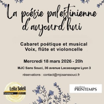 La poésie palestinienne d'aujourd'hui @ MJC Sans-Souci