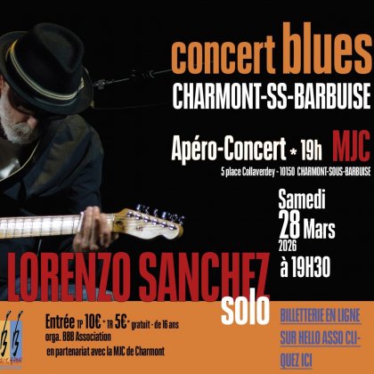 Apéro-Concert Blues avec Lorenzo Sanchez solo @ MJC Vallée de La Barbuise