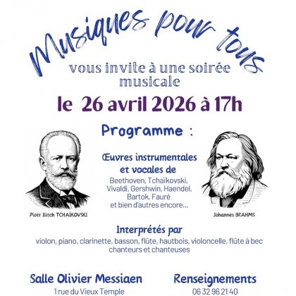 Concert Beethoven, Vivaldi, Haendel, Fauré @ Salle Olivier Messiaen