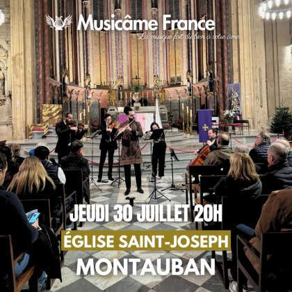 Concert Ensemble Musicâme France : Ravel, Debussy, Cantemir, Mozart, Bach,... @ Eglise Saint-Joseph