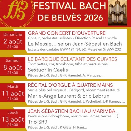 Festival Bach de Belvès 2026 @ Eglise Notre-Dame de l'Assomption de Belvès
