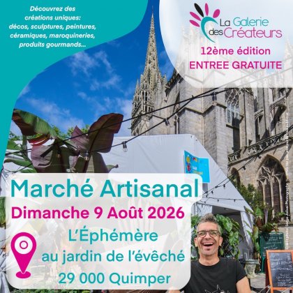 Marché Artisanal de Quimper 12ème édition  @ L’Éphémère, jardin de l’Évêché