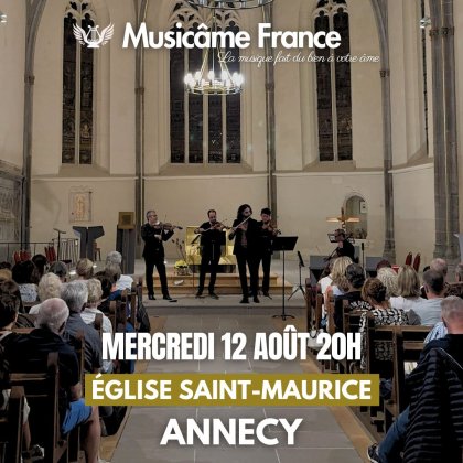 Concert de l'Ensemble Musicâme France  : Ravel, Debussy, Vivaldi, Cantemir, Mozart, Bach,... @ Eglise Saint-Maurice