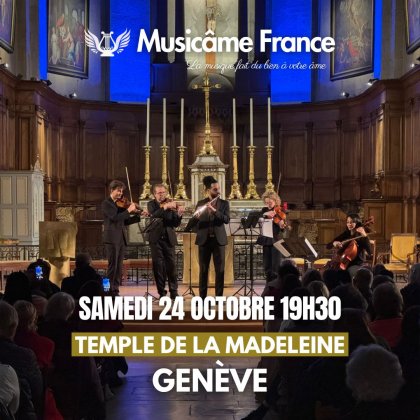 Concert Ensemble Musicâme France : Ravel, Debussy, Mozart, Vivaldi, Bach,... @ Temple de la Madeleine