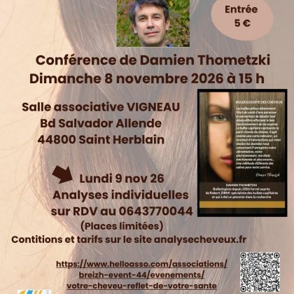 Conférence 'Votre cheveu, reflet de votre santé' @ Complexe sportif du Vigneau