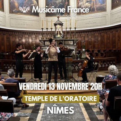 Concert Musicâme France : Mozart, Verdi, Bizet, Waxman, Puccini... @ Temple de l'Oratoire